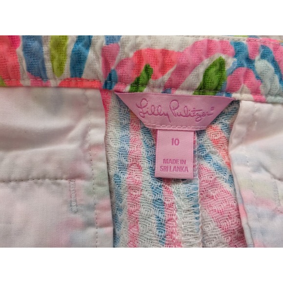 Lilly Pulitzer Sz 10 ADIE Bold Shellebrate Pink Print Shorts - Picture 6 of 8